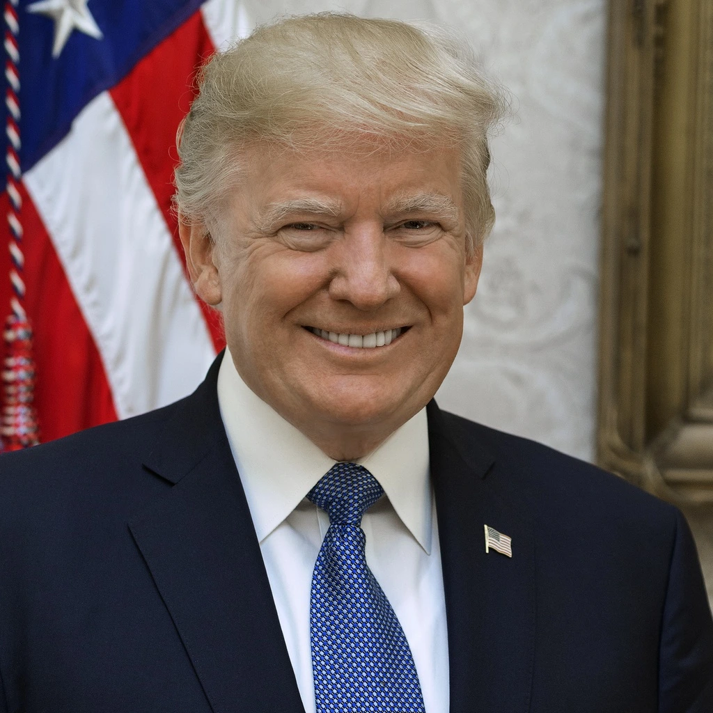 Presidente dos Estados Unidos Donald Trump em retrato oficial na Casa Branca