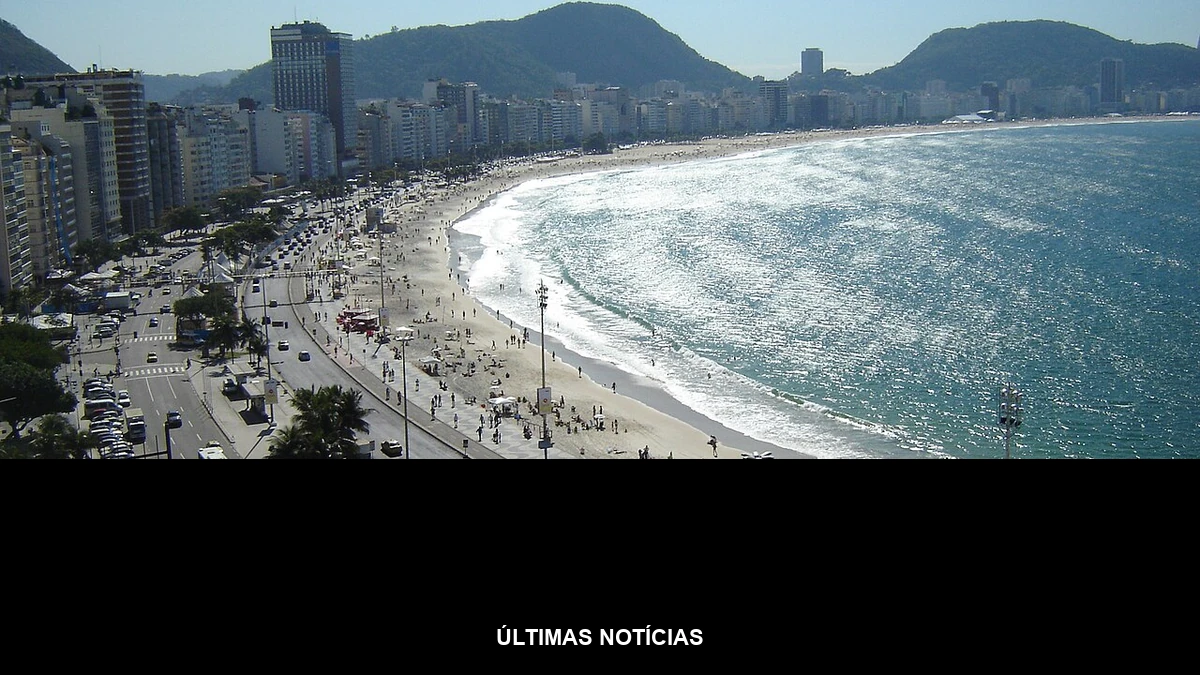 Banner com o nome da categoria Últimas Notícias sobre foto da orla de Copacabana