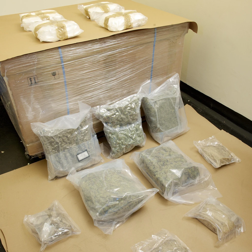 Policiais com tabletes de drogas apreendidos: operação interceptou 1 tonelada de cocaína no Porto de Salvador