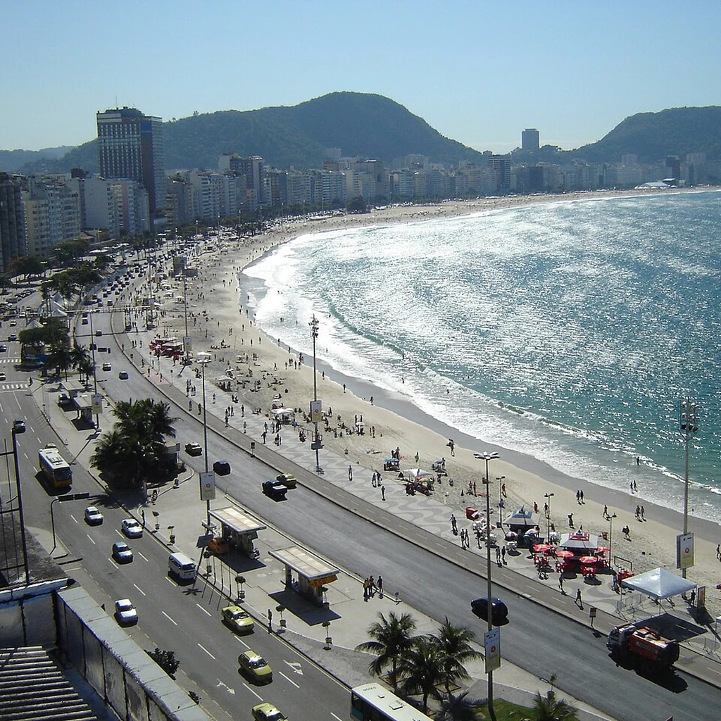 Orla de Copacabana no Rio de Janeiro, área que recebe o Rio Rotativo Digital